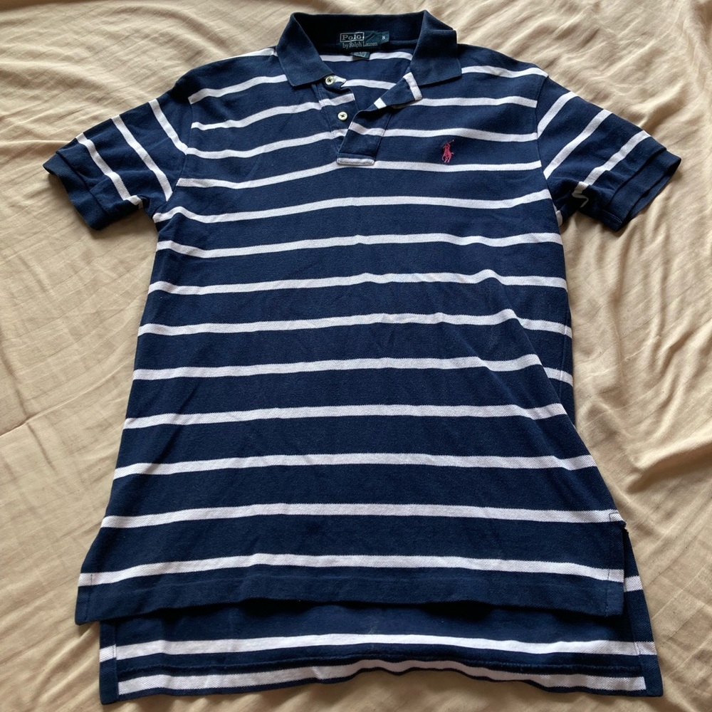 Striped Ralph Lauren Polo Shirt — Size Small